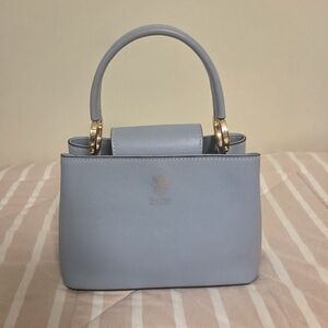 Vera Pelle Authentic Saffiano Leather Convertible Crossbody Handbag From Italy